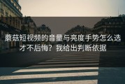 蘑菇短视频的音量与亮度手势怎么选才不后悔？我给出判断依据