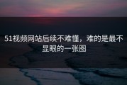 51视频网站后续不难懂，难的是最不显眼的一张图
