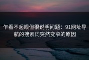 乍看不起眼但很说明问题：91网址导航的搜索词突然变窄的原因