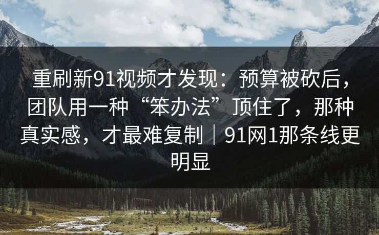 重刷新91视频才发现：预算被砍后，团队用一种“笨办法”顶住了，那种真实感，才最难复制｜91网1那条线更明显