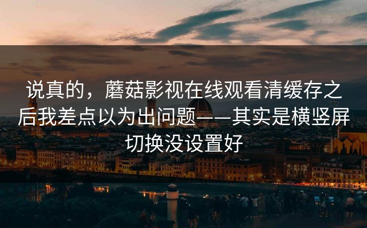 说真的，蘑菇影视在线观看清缓存之后我差点以为出问题——其实是横竖屏切换没设置好