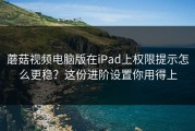 蘑菇视频电脑版在iPad上权限提示怎么更稳？这份进阶设置你用得上