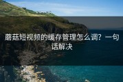 蘑菇短视频的缓存管理怎么调？一句话解决