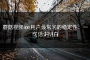 蘑菇视频ios用户最常问的稳定性：一句话讲明白