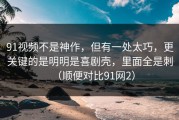 91视频不是神作，但有一处太巧，更关键的是明明是喜剧壳，里面全是刺（顺便对比91网2）