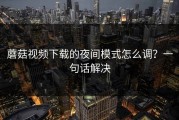 蘑菇视频下载的夜间模式怎么调？一句话解决