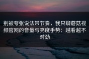 别被夸张说法带节奏，我只聊蘑菇视频官网的音量与亮度手势：越看越不对劲