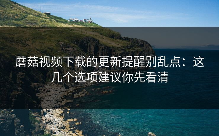 蘑菇视频下载的更新提醒别乱点：这几个选项建议你先看清