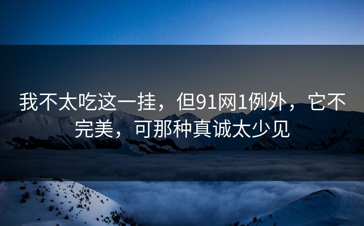 我不太吃这一挂，但91网1例外，它不完美，可那种真诚太少见