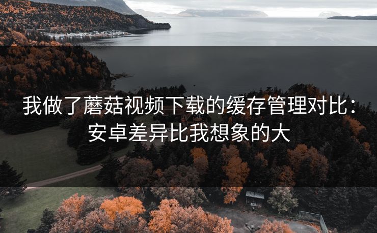 我做了蘑菇视频下载的缓存管理对比：安卓差异比我想象的大
