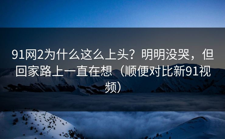91网2为什么这么上头？明明没哭，但回家路上一直在想（顺便对比新91视频）