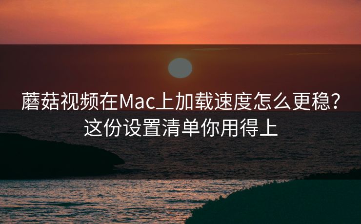 蘑菇视频在Mac上加载速度怎么更稳？这份设置清单你用得上