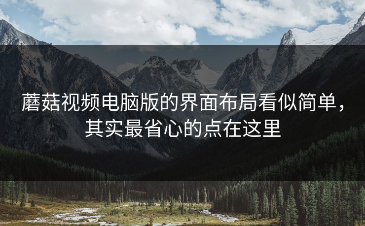 蘑菇视频电脑版的界面布局看似简单，其实最省心的点在这里
