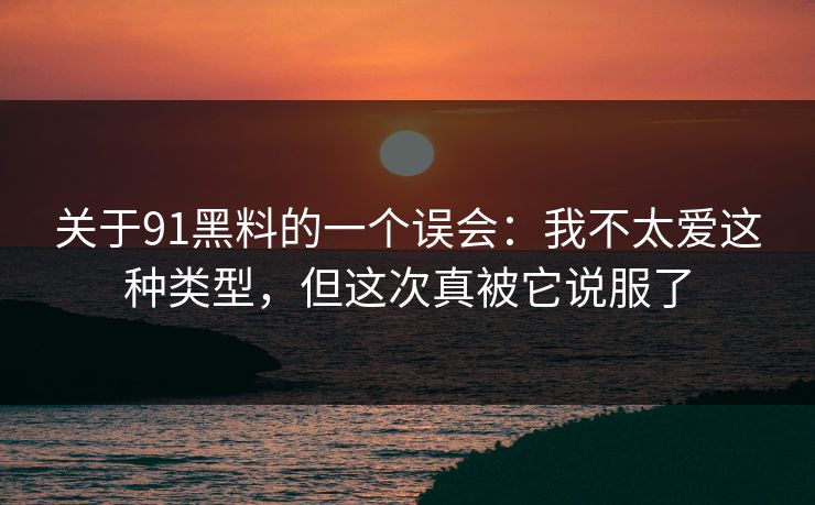 关于91黑料的一个误会:我不太爱这种类型,但这次真被它说服了 关于91黑料的一个误会:我不太爱这种类型,但这次真被它说服了