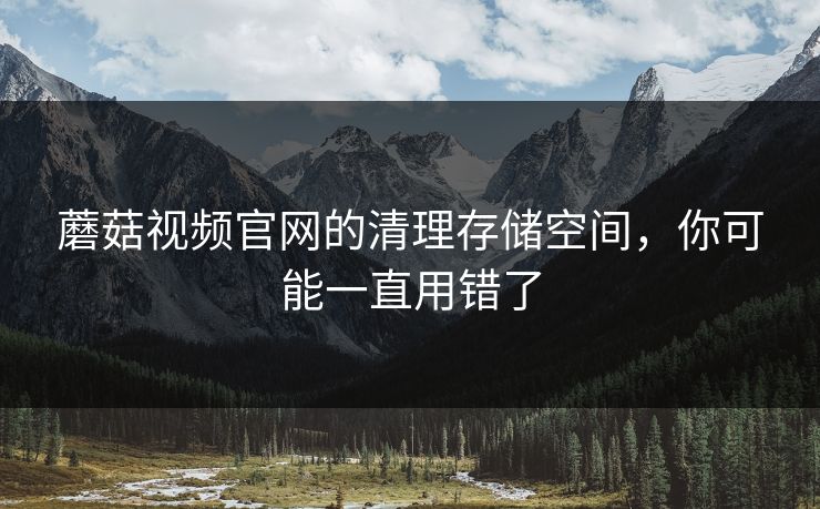 蘑菇视频官网的清理存储空间，你可能一直用错了